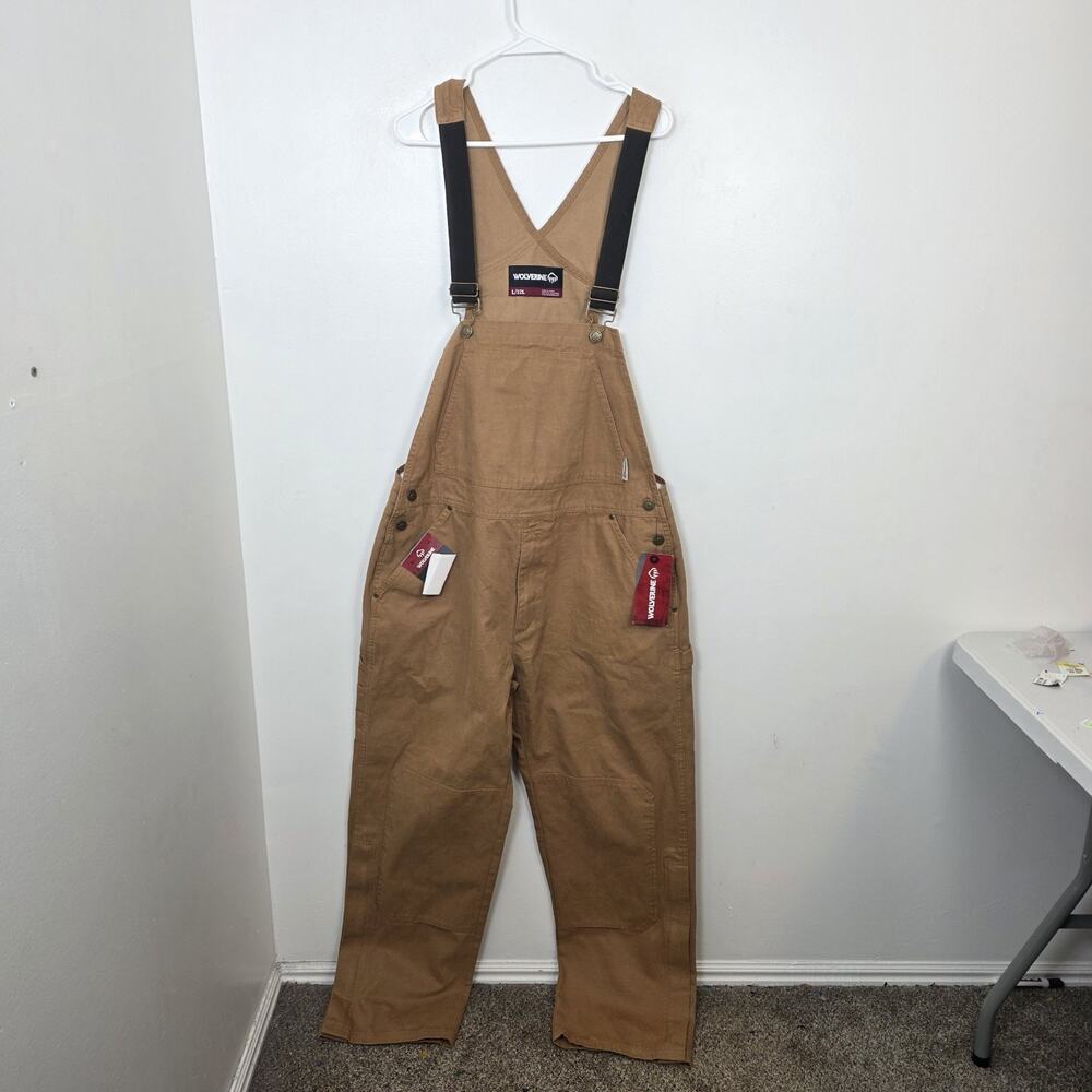 Wolverine‎ Tan Sawmill Non-Insulated Durable Bib Denim Overalls Size Large